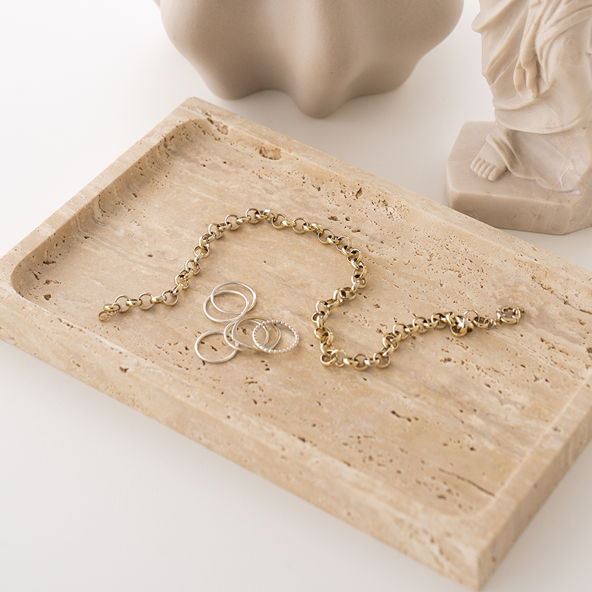 Travertine Tray Hand Carved